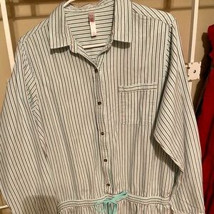 Striped Long Sleve Sleep Romper